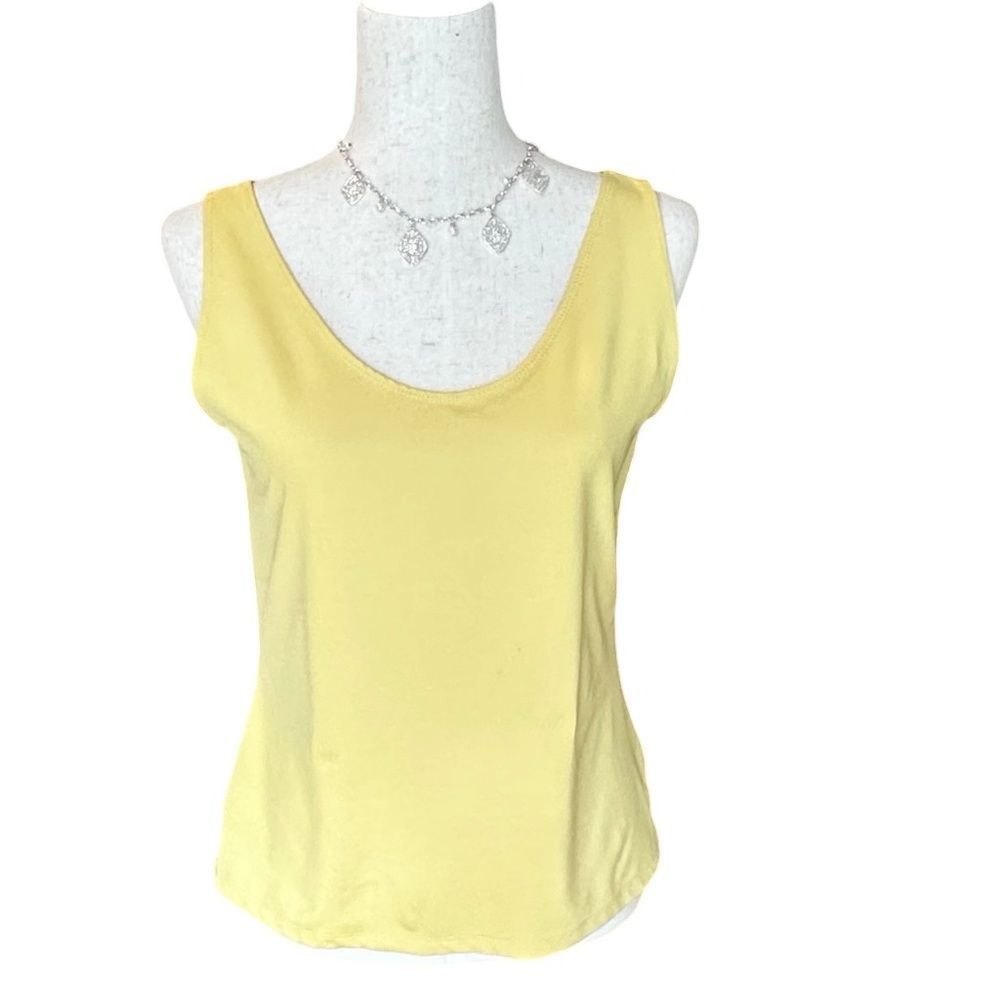 Buttery Soft Sleeveless Stretchy Blouse-Cami-Tank Yellow Size Large